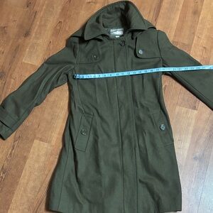 Elegant  Green Wool Trench Coat